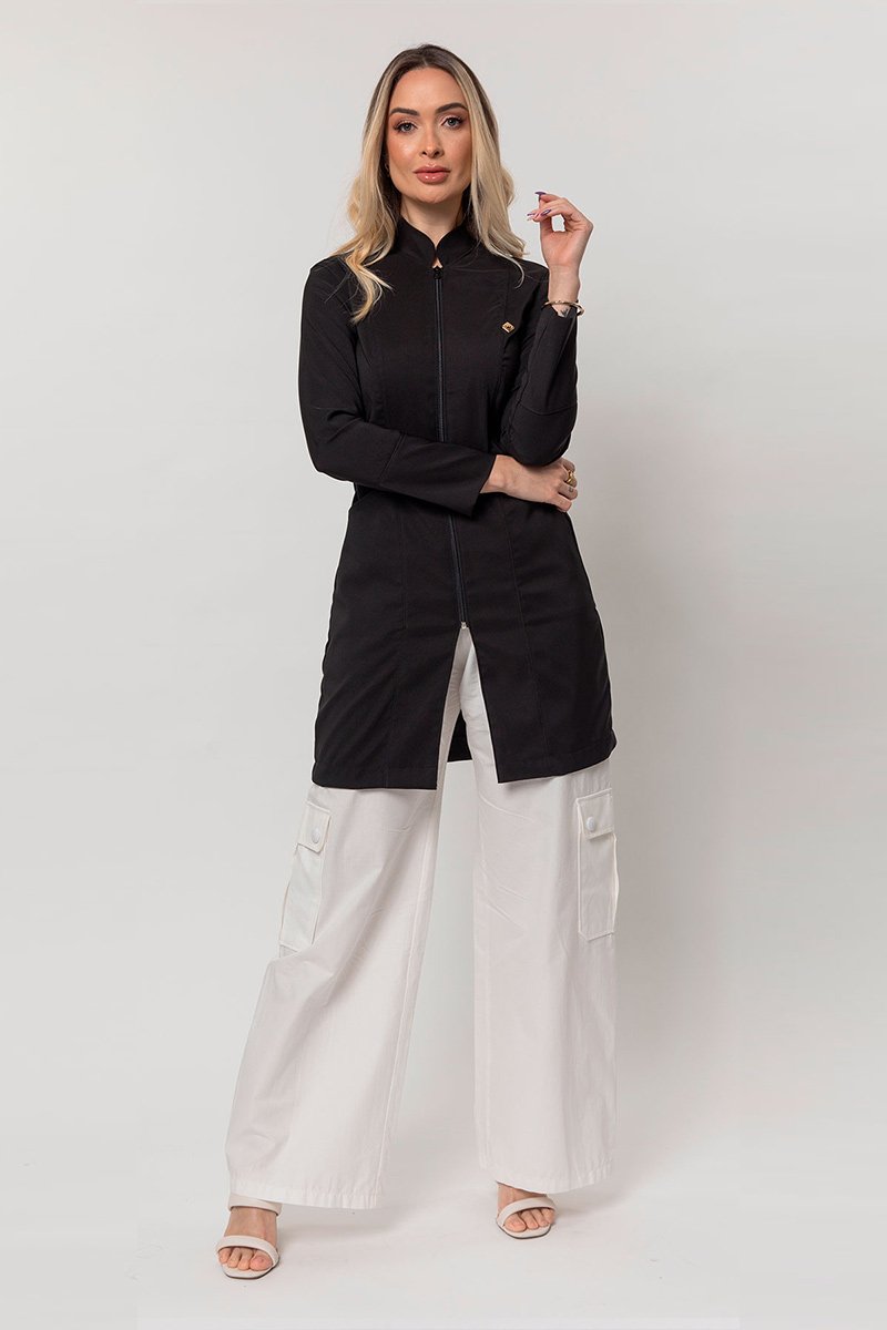 jaleco feminino heloisa manga longa preto 1