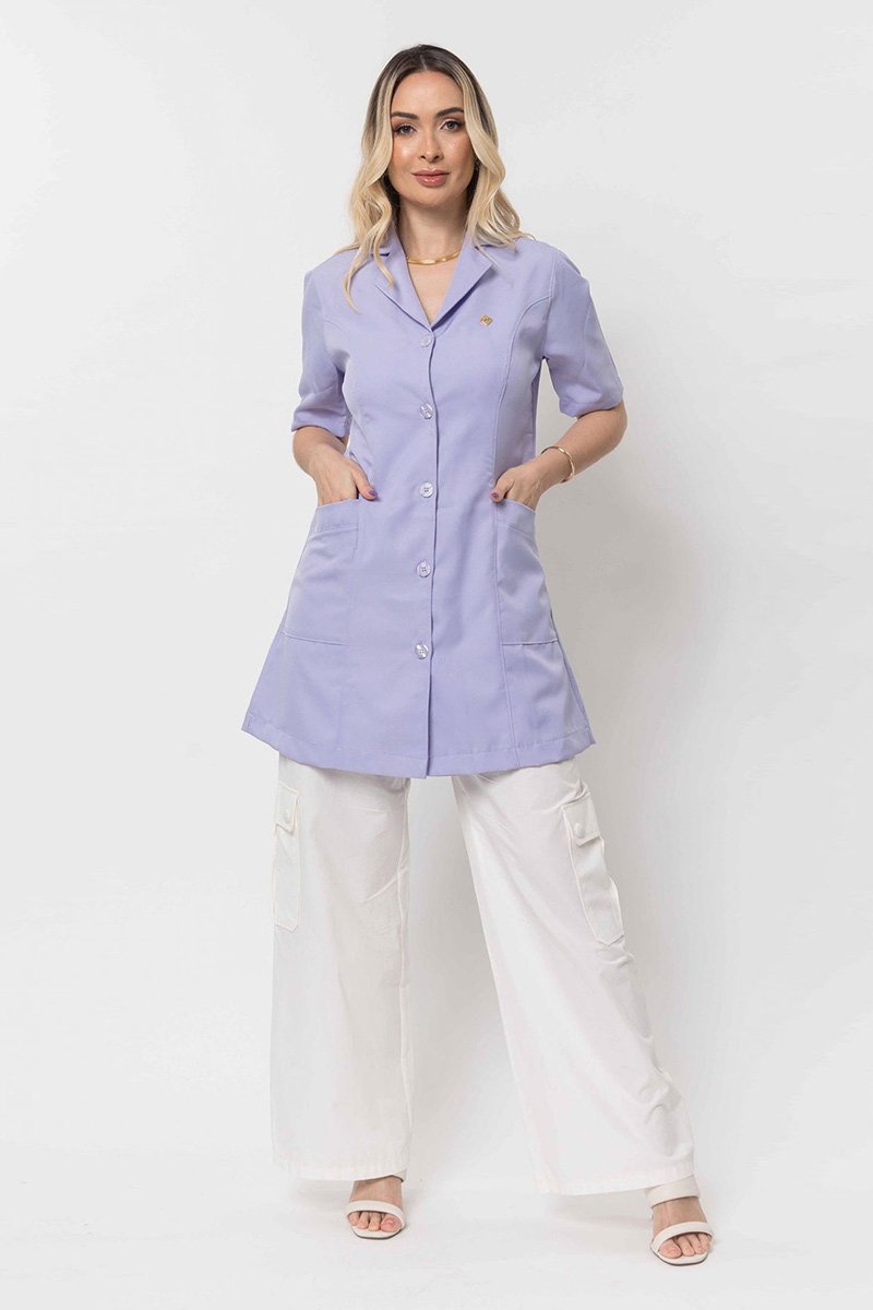 jaleco feminino manga longa marta lilas
