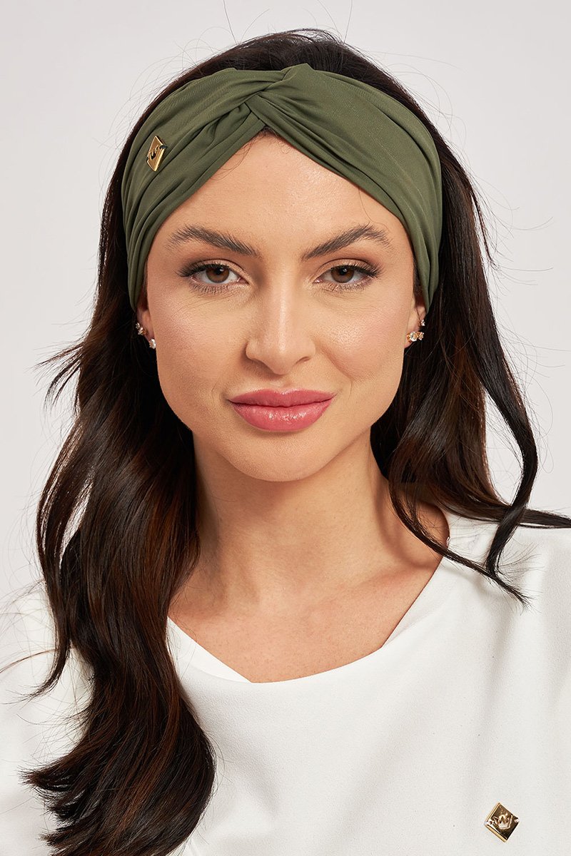 turbante feminino verde militar