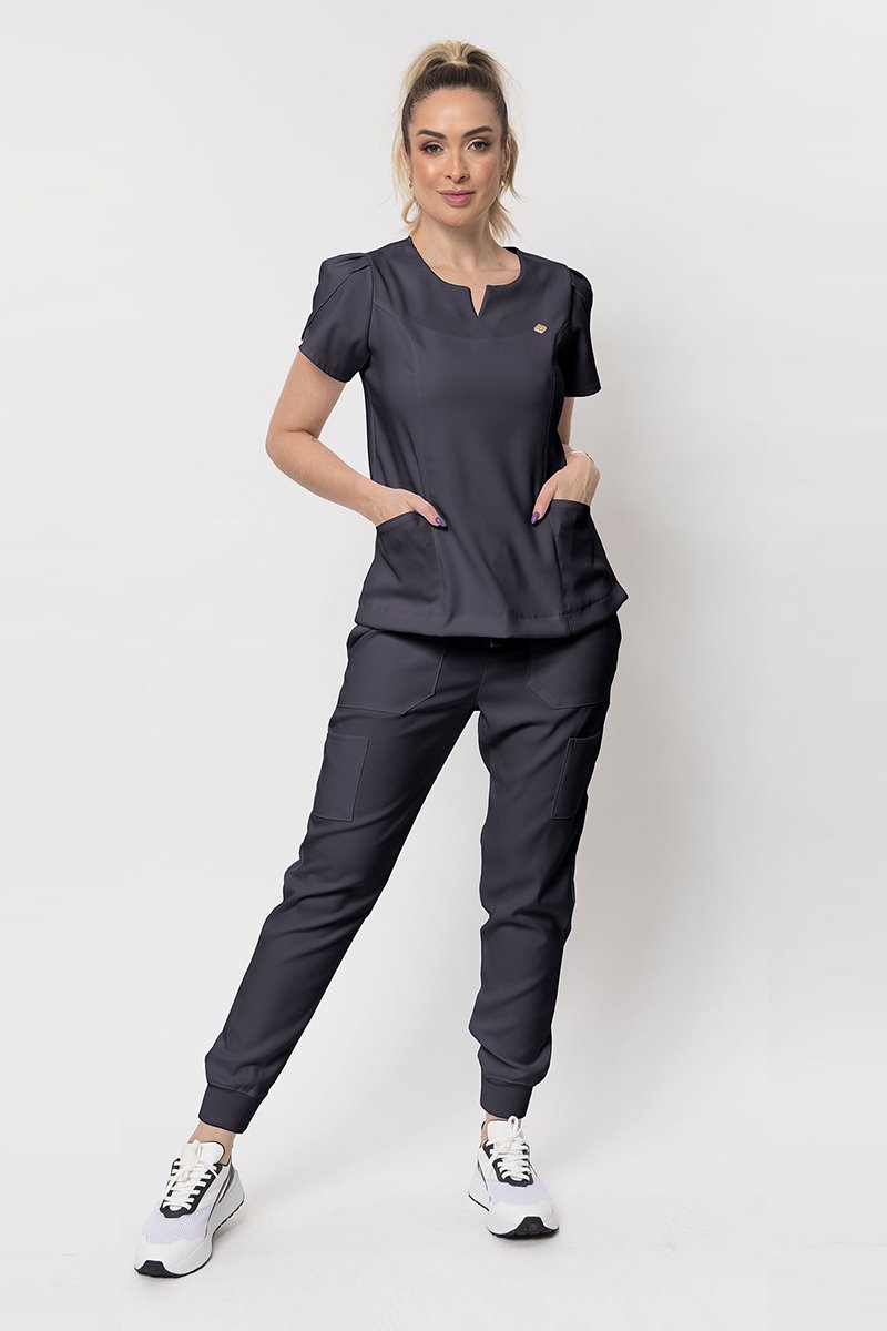 scrub feminino manga curta comfy chumbo 3