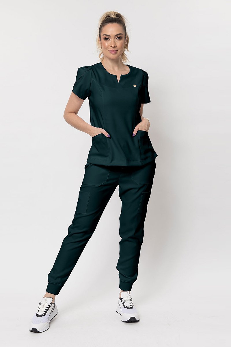 scrub feminino manga curta comfy verde escuro 1