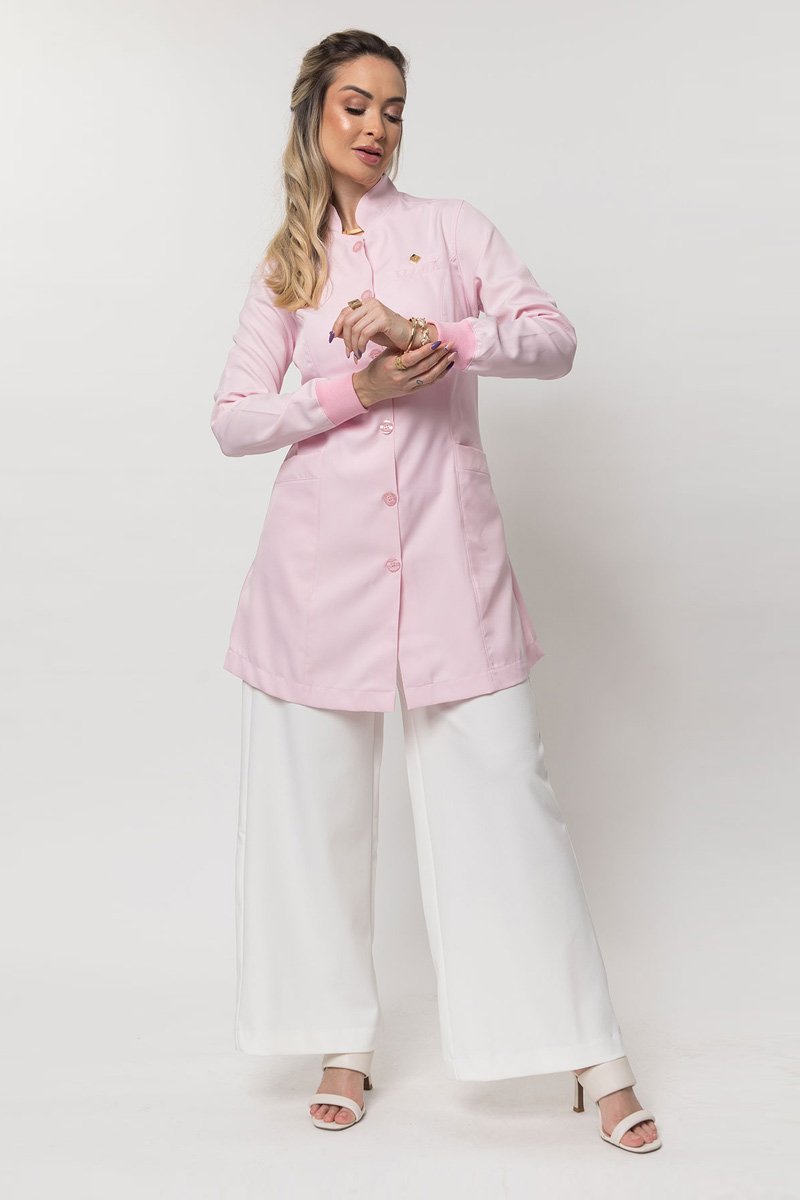 jaleco manga longa rosa bebe 2
