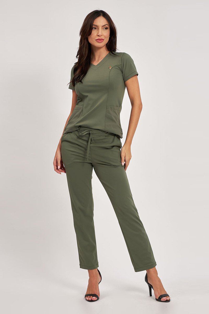 scrub feminino manga curta loren verde militarl 3