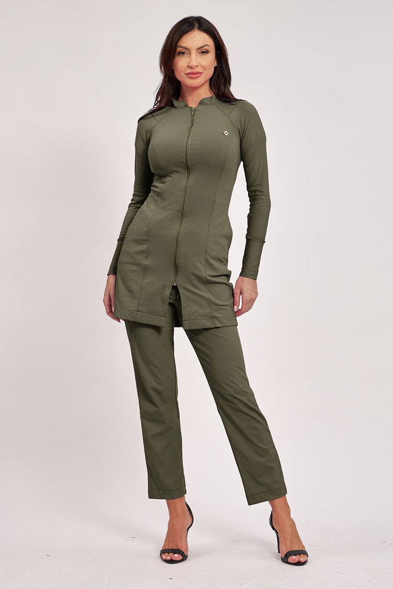 jaleco feminino clara verde militare 2