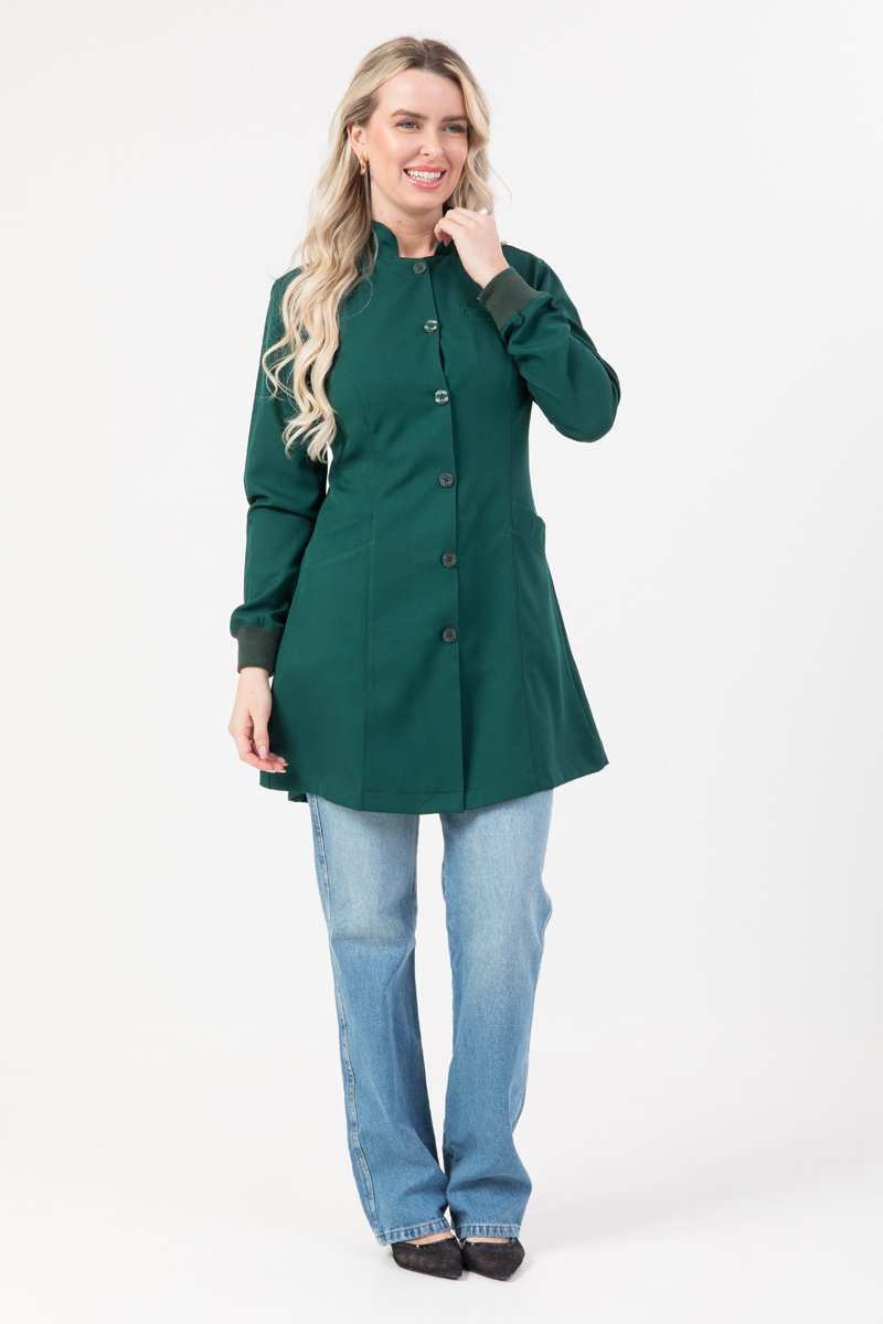 jaleco feminino manga longa manuela verde escuro 2