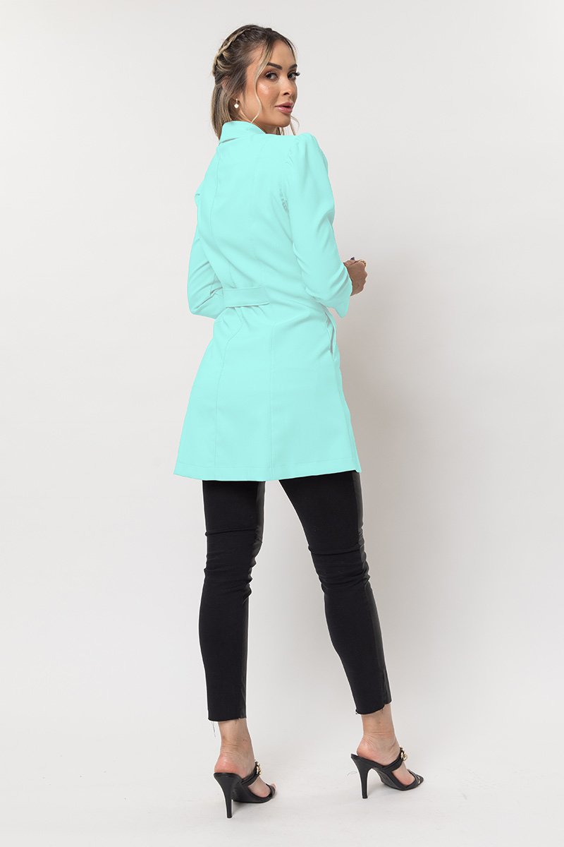 jaleco feminino manga longa rute verde claro