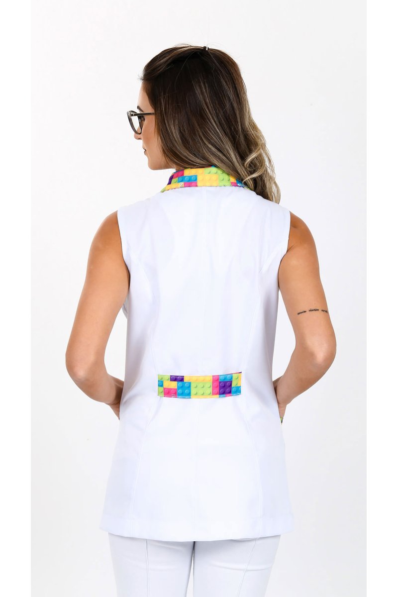 jaleco lis branco lego rosa costas