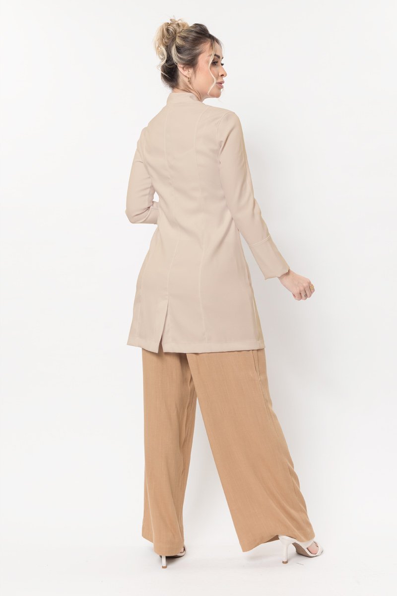 jaleco feminino heloisa manga longa bege 1