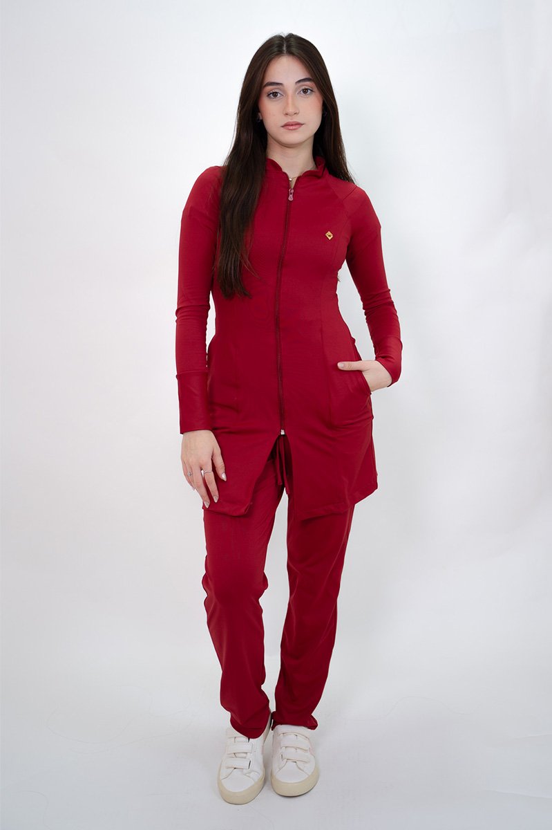 jaleco feminino tec easy clara cereja frente