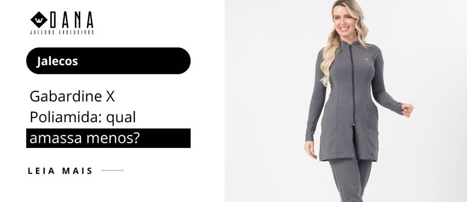 Jaleco de poliamida ou gabardine: qual amassa menos?